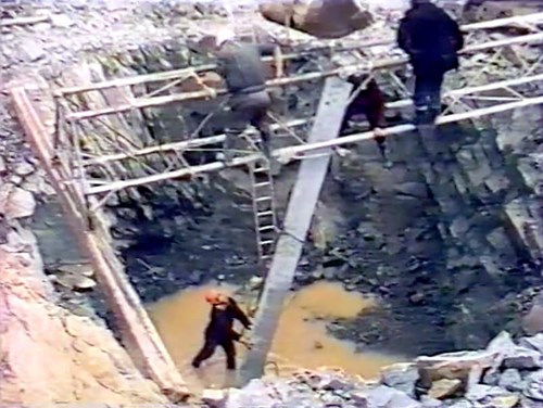 Operatives on the Isle of Skye are installing a new HV cable, c.1978