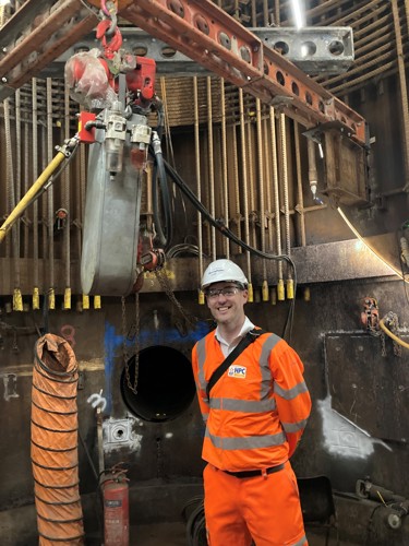 Gareth inside one of the shaft liners at HPC.